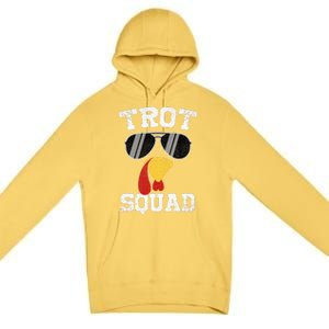 Running Turkey Sunglasses Trot Squad Thanksgiving Premium Pullover Hoodie