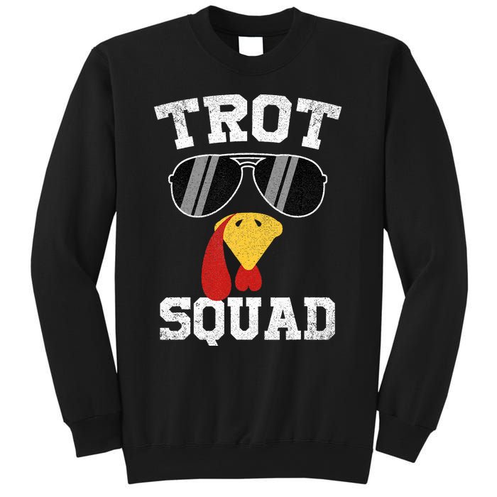 Running Turkey Sunglasses Trot Squad Thanksgiving Sweatshirt