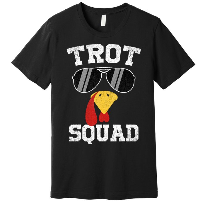 Running Turkey Sunglasses Trot Squad Thanksgiving Premium T-Shirt