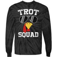 Running Turkey Sunglasses Trot Squad Thanksgiving Tie-Dye Long Sleeve Shirt