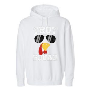 Running Turkey Sunglasses Trot Squad Thanksgiving Garment-Dyed Fleece Hoodie