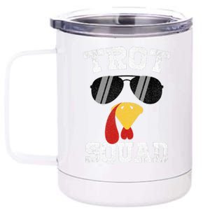 Running Turkey Sunglasses Trot Squad Thanksgiving 12 oz Stainless Steel Tumbler Cup