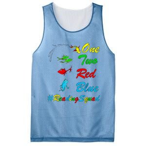 Reading Teacher Squad Oh The Places One Two Red Blue Fish Mesh Reversible Basketball Jersey Tank