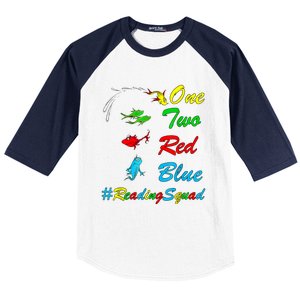 Reading Teacher Squad Oh The Places One Two Red Blue Fish Baseball Sleeve Shirt