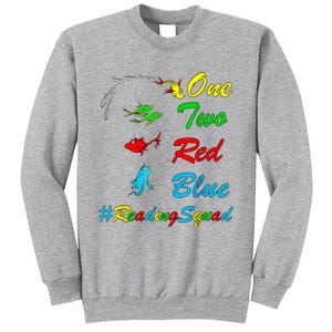 Reading Teacher Squad Oh The Places One Two Red Blue Fish Tall Sweatshirt