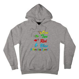 Reading Teacher Squad Oh The Places One Two Red Blue Fish Tall Hoodie