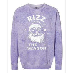 Rizz The Season Santa Claus Rizzmas Funny Christmas Colorblast Crewneck Sweatshirt