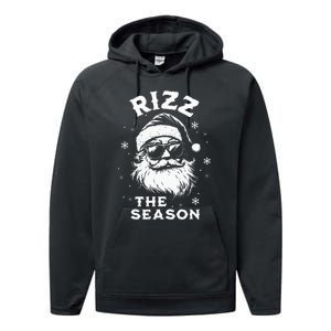 Rizz The Season Santa Claus Rizzmas Funny Christmas Performance Fleece Hoodie