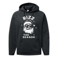 Rizz The Season Santa Claus Rizzmas Funny Christmas Performance Fleece Hoodie