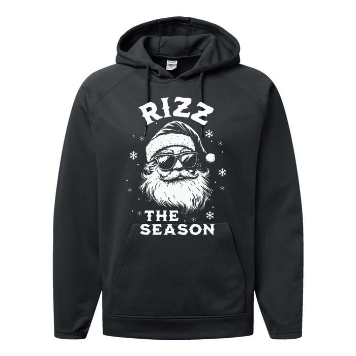 Rizz The Season Santa Claus Rizzmas Funny Christmas Performance Fleece Hoodie