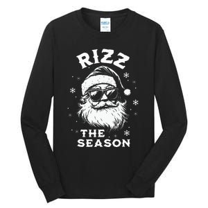 Rizz The Season Santa Claus Rizzmas Funny Christmas Tall Long Sleeve T-Shirt