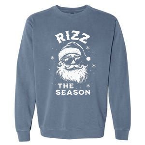 Rizz The Season Santa Claus Rizzmas Funny Christmas Garment-Dyed Sweatshirt