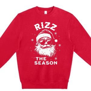 Rizz The Season Santa Claus Rizzmas Funny Christmas Premium Crewneck Sweatshirt