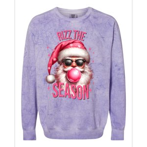 Rizz The Season Funny Christmas Rizzmas Santa Rizzler Colorblast Crewneck Sweatshirt