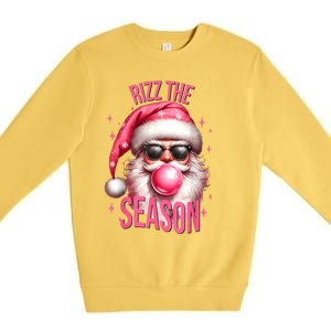 Rizz The Season Funny Christmas Rizzmas Santa Rizzler Premium Crewneck Sweatshirt