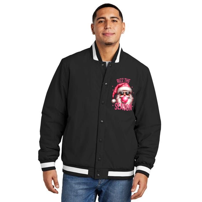 Rizz The Season Funny Christmas Rizzmas Santa Rizzler Insulated Varsity Jacket