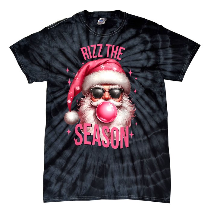 Rizz The Season Funny Christmas Rizzmas Santa Rizzler Tie-Dye T-Shirt