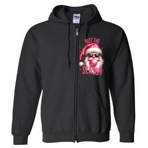 Rizz The Season Funny Christmas Rizzmas Santa Rizzler Full Zip Hoodie