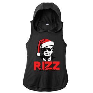 Rizz The Season Christmas Humorous Trump 2024 Santa Rizzler Gift Ladies PosiCharge Tri-Blend Wicking Draft Hoodie Tank