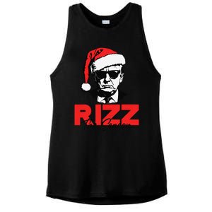 Rizz The Season Christmas Humorous Trump 2024 Santa Rizzler Gift Ladies PosiCharge Tri-Blend Wicking Tank