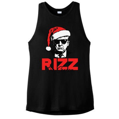 Rizz The Season Christmas Humorous Trump 2024 Santa Rizzler Gift Ladies PosiCharge Tri-Blend Wicking Tank