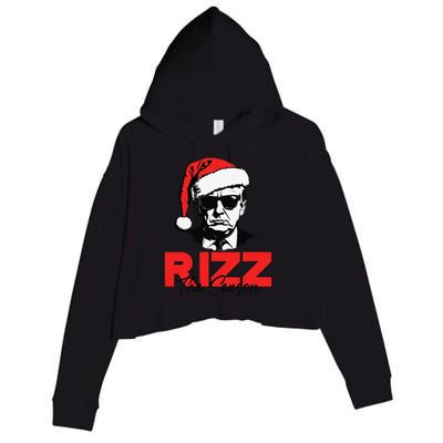 Rizz The Season Christmas Humorous Trump 2024 Santa Rizzler Gift Crop Fleece Hoodie