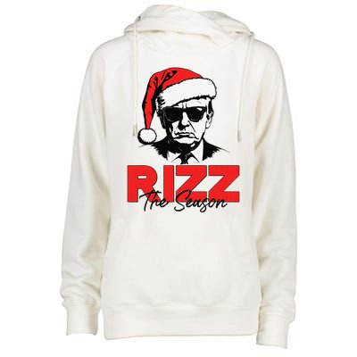 Rizz The Season Christmas Humorous Trump 2024 Santa Rizzler Gift Womens Funnel Neck Pullover Hood