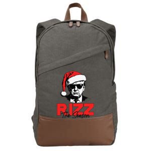 Rizz The Season Christmas Humorous Trump 2024 Santa Rizzler Gift Cotton Canvas Backpack