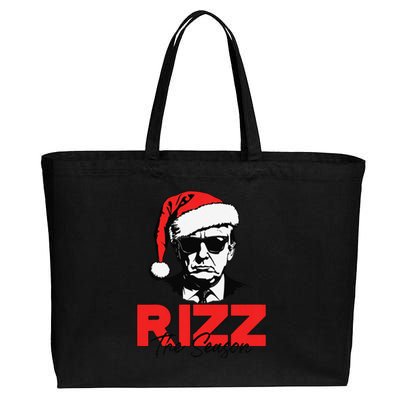 Rizz The Season Christmas Humorous Trump 2024 Santa Rizzler Gift Cotton Canvas Jumbo Tote