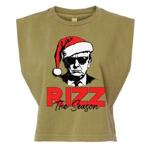 Rizz The Season Christmas Humorous Trump 2024 Santa Rizzler Gift Garment-Dyed Women's Muscle Tee