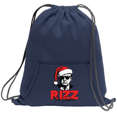 Rizz The Season Christmas Humorous Trump 2024 Santa Rizzler Gift Sweatshirt Cinch Pack Bag