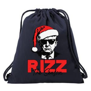 Rizz The Season Christmas Humorous Trump 2024 Santa Rizzler Gift Drawstring Bag