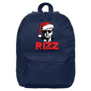 Rizz The Season Christmas Humorous Trump 2024 Santa Rizzler Gift 16 in Basic Backpack