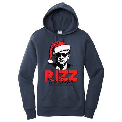 Rizz The Season Christmas Humorous Trump 2024 Santa Rizzler Gift Women's Pullover Hoodie