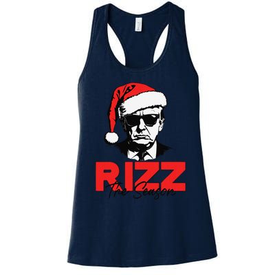 Rizz The Season Christmas Humorous Trump 2024 Santa Rizzler Gift Women's Racerback Tank