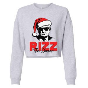 Rizz The Season Christmas Humorous Trump 2024 Santa Rizzler Gift Cropped Pullover Crew