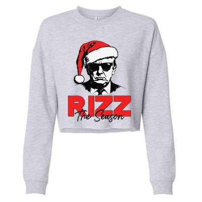 Rizz The Season Christmas Humorous Trump 2024 Santa Rizzler Gift Cropped Pullover Crew