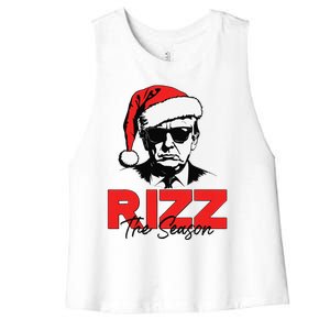 Rizz The Season Christmas Humorous Trump 2024 Santa Rizzler Gift Women's Racerback Cropped Tank