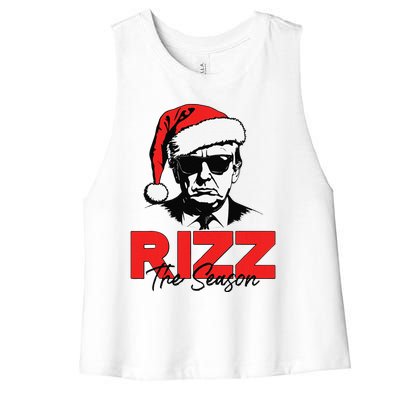 Rizz The Season Christmas Humorous Trump 2024 Santa Rizzler Gift Women's Racerback Cropped Tank