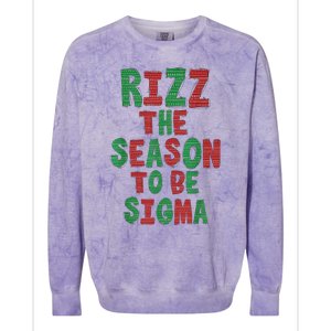 Rizz The Season Funny Gen Alpha Slang Christmas Teacher Colorblast Crewneck Sweatshirt