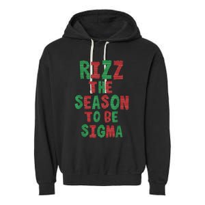 Rizz The Season Funny Gen Alpha Slang Christmas Teacher Garment-Dyed Fleece Hoodie