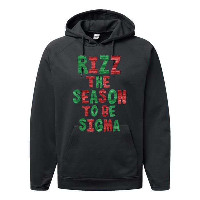 Rizz The Season Funny Gen Alpha Slang Christmas Teacher Performance Fleece Hoodie