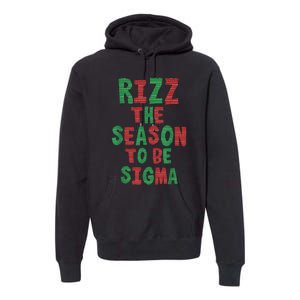 Rizz The Season Funny Gen Alpha Slang Christmas Teacher Premium Hoodie