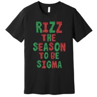 Rizz The Season Funny Gen Alpha Slang Christmas Teacher Premium T-Shirt