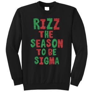 Rizz The Season Funny Gen Alpha Slang Christmas Teacher Tall Sweatshirt