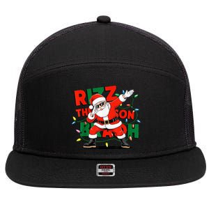 Rizz The Season Bruh Funny Christmas Rizzmas Santa Xmas 7 Panel Mesh Trucker Snapback Hat