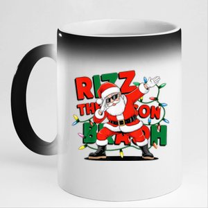 Rizz The Season Bruh Funny Christmas Rizzmas Santa Xmas 11oz Black Color Changing Mug