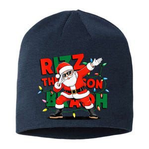 Rizz The Season Bruh Funny Christmas Rizzmas Santa Xmas Sustainable Beanie