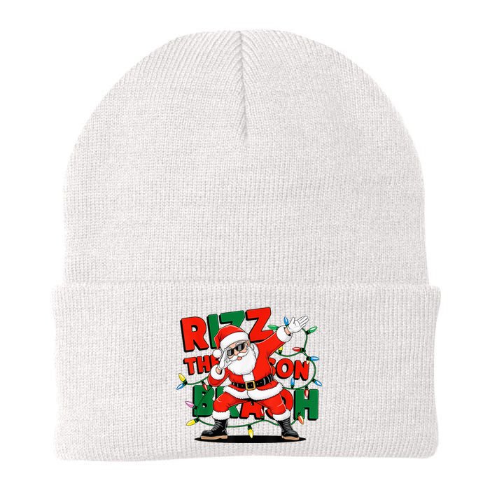 Rizz The Season Bruh Funny Christmas Rizzmas Santa Xmas Knit Cap Winter Beanie