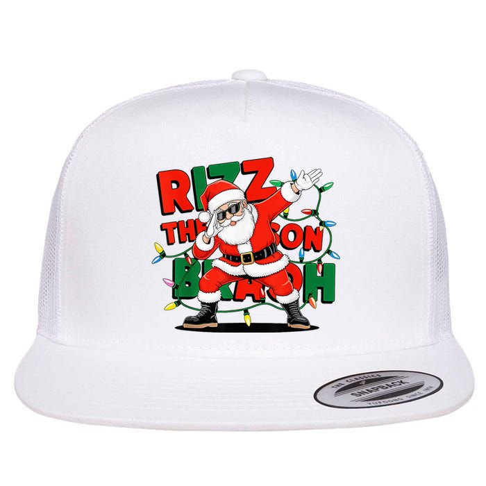 Rizz The Season Bruh Funny Christmas Rizzmas Santa Xmas Flat Bill Trucker Hat